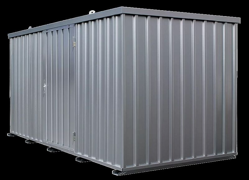 Materialcontainer BOSVILLE, Modell 4, feuerverzinkt, inkl. Boden, Einflügeltür an Längsseite