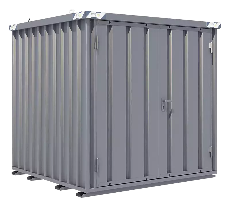 Materialcontainer BOSVILLE, Modell 2, Doppelflügeltür an Stirnseite