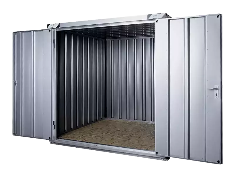 Materialcontainer BOSVILLE, Modell 2, Doppelflügeltür an Stirnseite