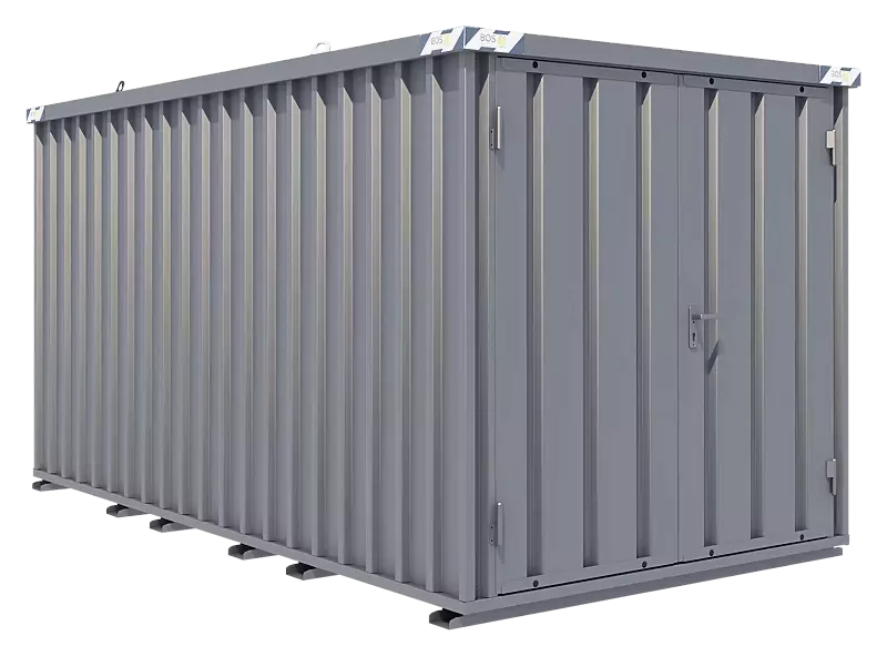 Materialcontainer BOSVILLE, Modell 4, Doppelflügeltür an Stirnseite