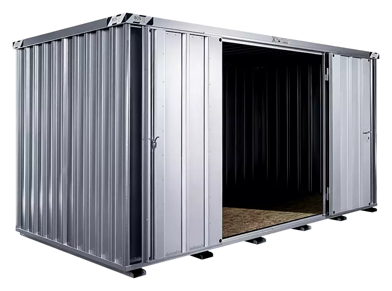 Materialcontainer BOSVILLE, Modell 4, Doppelflügeltür an Längsseite