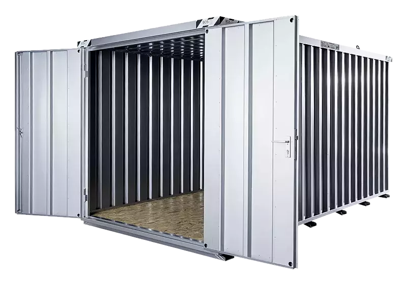 Materialcontainer BOSVILLE, Modell 4, Doppelflügeltür an Stirnseite