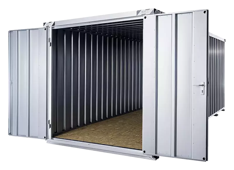 Materialcontainer BOSVILLE, Modell 5, Doppelflügeltür an Stirnseite