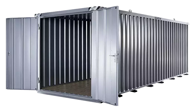 Materialcontainer BOSVILLE, Modell 6, Doppelflügeltür an Stirnseite