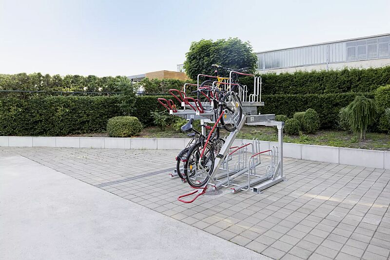 Doppelstock-Fahrradparksystem FLEXHUB einseitig, 10 Stellplätze