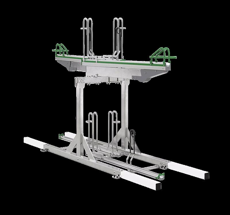 Doppelstock-Fahrradparksystem FLEXHUB PREMIUM, doppelseitig, 4 Stellplätze, mit Tastleisten (Zubehör)