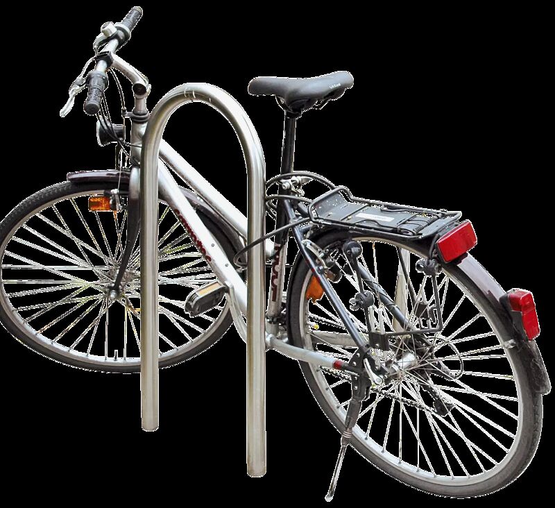 Anlehnbügel LIVORNO ohne Quersteg, zum Einbetonieren, Edelstahl