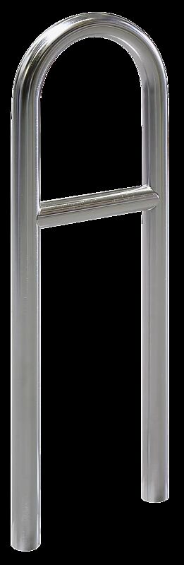 Anlehnbügel LIVORNO mit Quersteg, zum Einbetonieren, Edelstahl