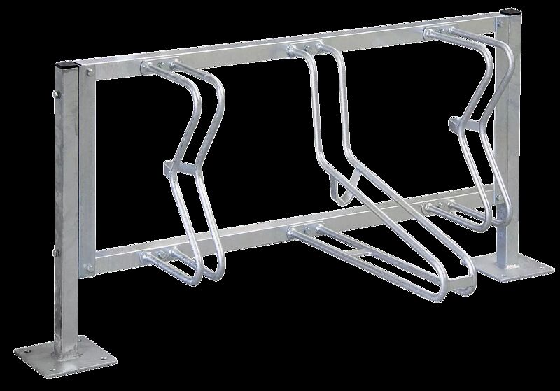 Fahrradständer SALVADOR, zum Aufdübeln, 3 Stellplätze
