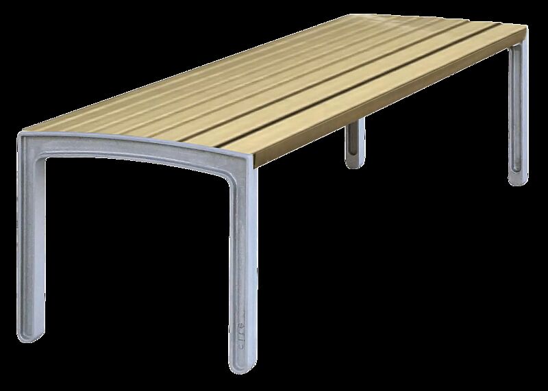 Sitzbank MIELA ohne Rückenlehne, mit schmaler Robinienholzbelattung