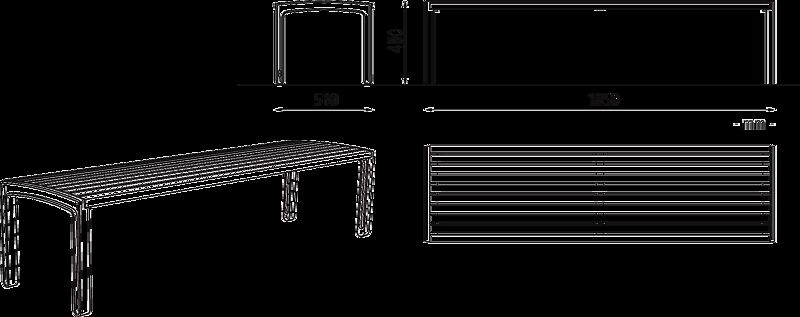 Sitzbank MIELA ohne Rückenlehne