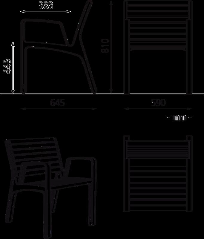 Sitz MIELA mit Rücken- und Armlehnen