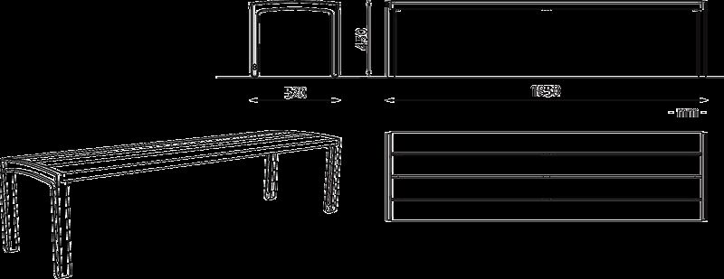 Sitzbank MIELA ohne Rückenlehne
