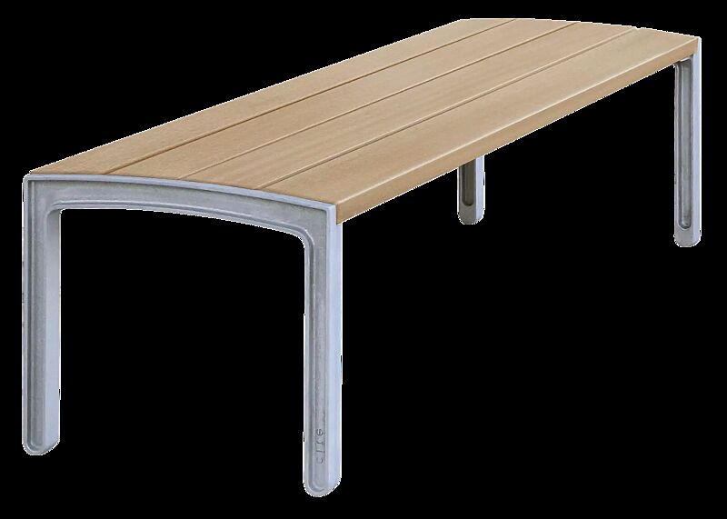 Sitzbank MIELA ohne Rückenlehne, mit Resysta®-Belattung, lasiert in pale golden