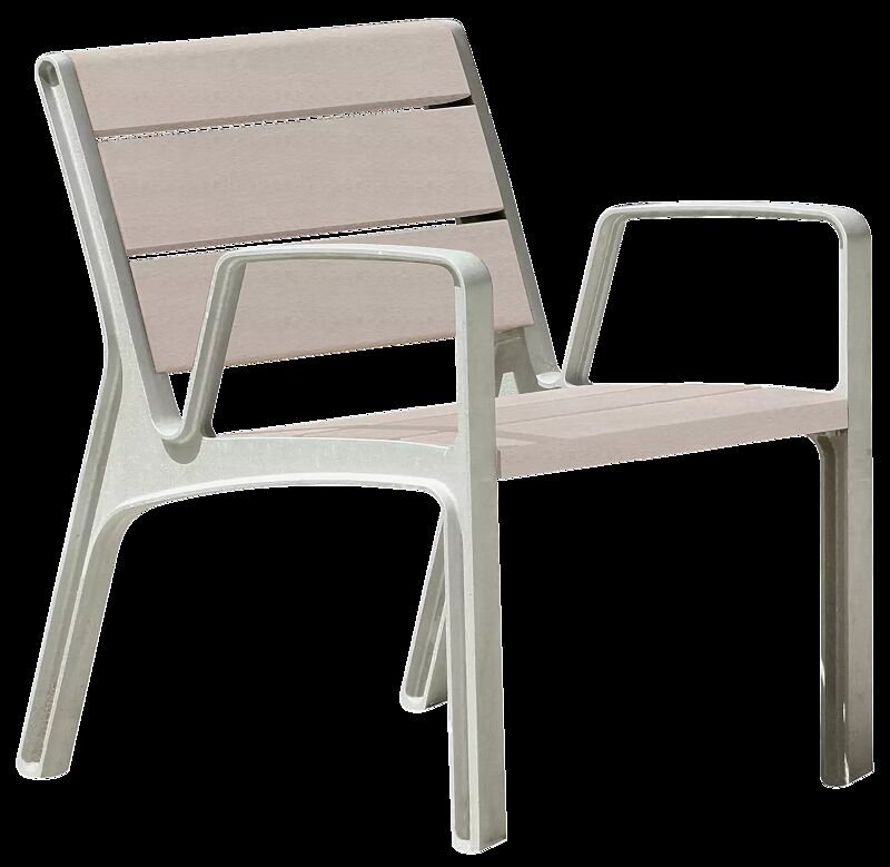 Stuhl MIELA mit Rückenlehne und Armlehnen, mit Resysta®-Belattung, lasiert in natur