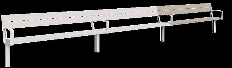 Sitzbank INTERVERA - Endelement, mit Resysta®-Belattung, lasiert in natur, Stahlteile in RAL 9007 graualuminium