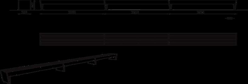 Sitzbank BLOCQ - Mittelement ohne Rückenlehne, bicolour