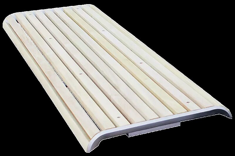 Mauerauflage PORT ohne Rückenlehne, Breite 1820 mm, mit Robinienholzbelattung