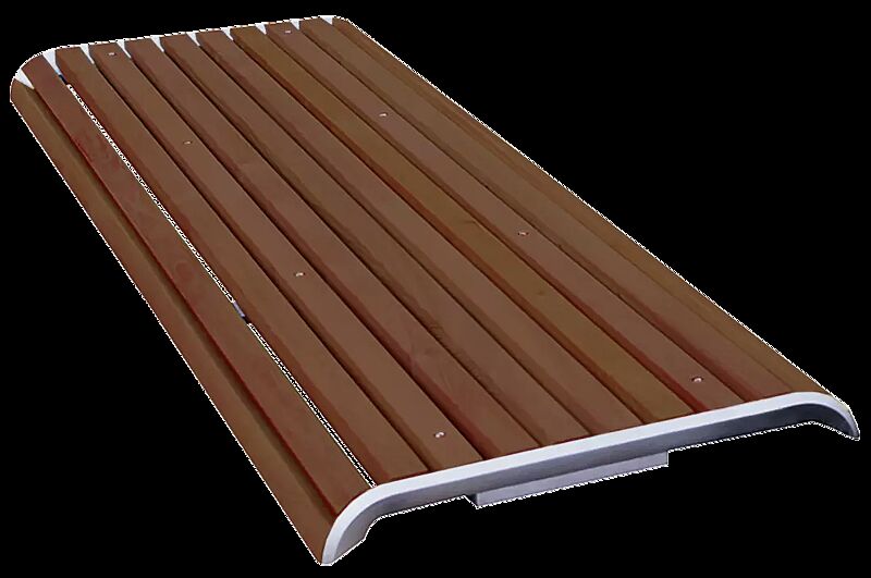 Mauerauflage PORT ohne Rückenlehne, Breite 1820 mm, mit Jatobaholzbelattung