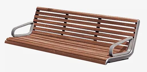 Mauerauflage PORT mit Rückenlehne und seitlichen Armlehnen, Breite 1820 mm, mit Jatobaholzbelattung