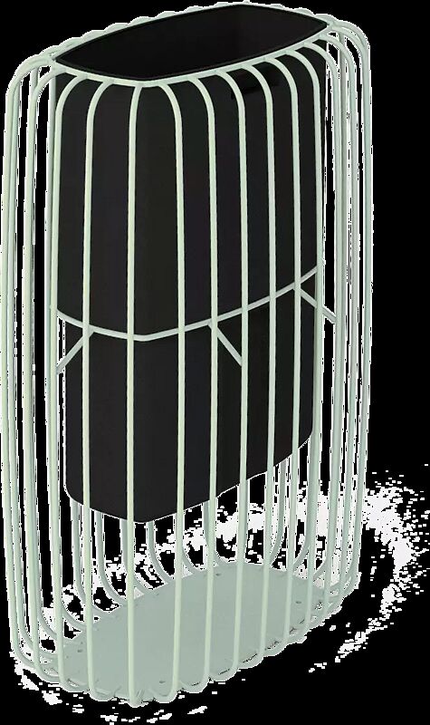 Abfallbehälter TLESK mit Innenbehälter, in RAL 6027 lichtgrün