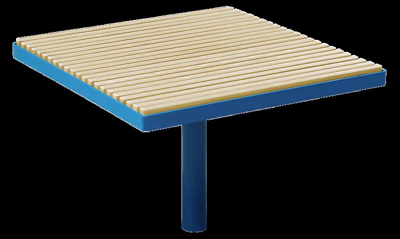 Sitz PIXEL CITÉ, 1 Segment, mit Robinienholzbelattung, Stahlteile in RAL 5015 himmelblau