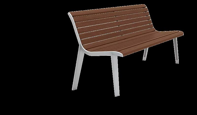 Sitzbank EMAU mit Rückenlehne, mit Jatobaholzbelattung