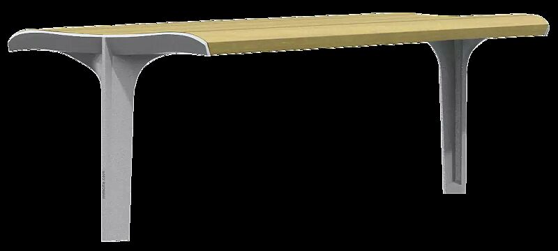 Sitzbank EMAU SOLO ohne Rückenlehne, mit Robinienholzbelattung