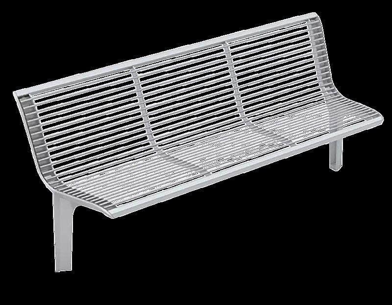 Sitzbank EMAU SOLO mit Rückenlehne, Stahlteile in RAL 7035 lichtgrau