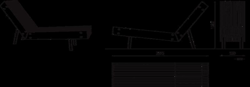 Liegebank WOODY  mit Rückenlehne