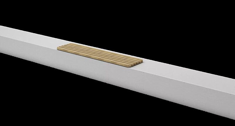 Mauerauflage REFORMA mit Längsbelattung, Breite 1800 mm, mit Robinienholzbelattung