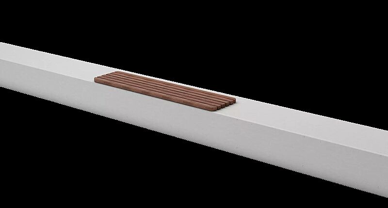 Mauerauflage REFORMA mit Längsbelattung, Breite 1800 mm, mit Jatobaholzbelattung