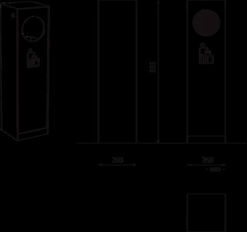 Abfallbehälter CRYSTAL aus Edelstahl, ohne Einwurfklappe