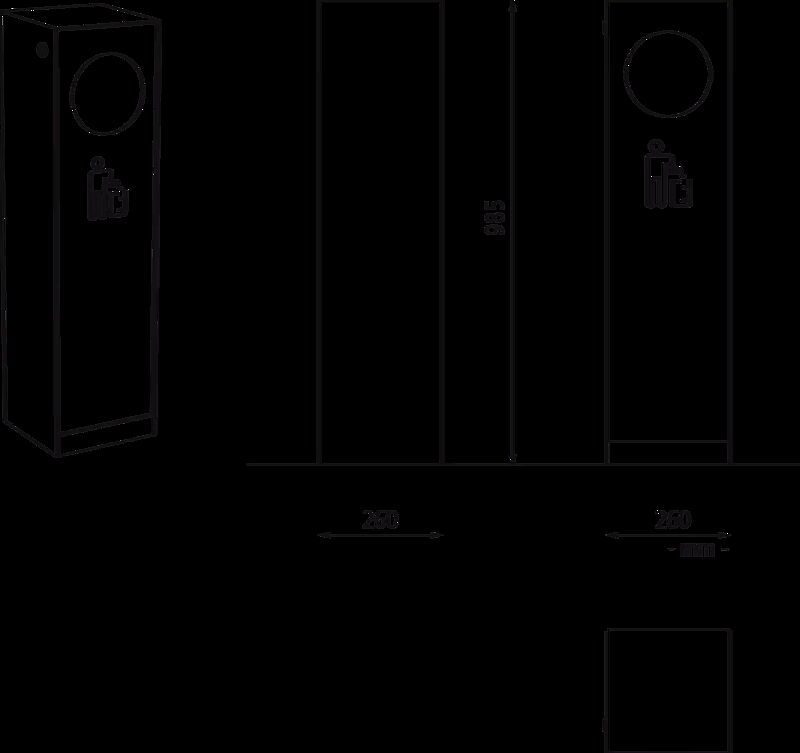 Abfallbehälter CRYSTAL aus Stahl, mit Einwurfklappe