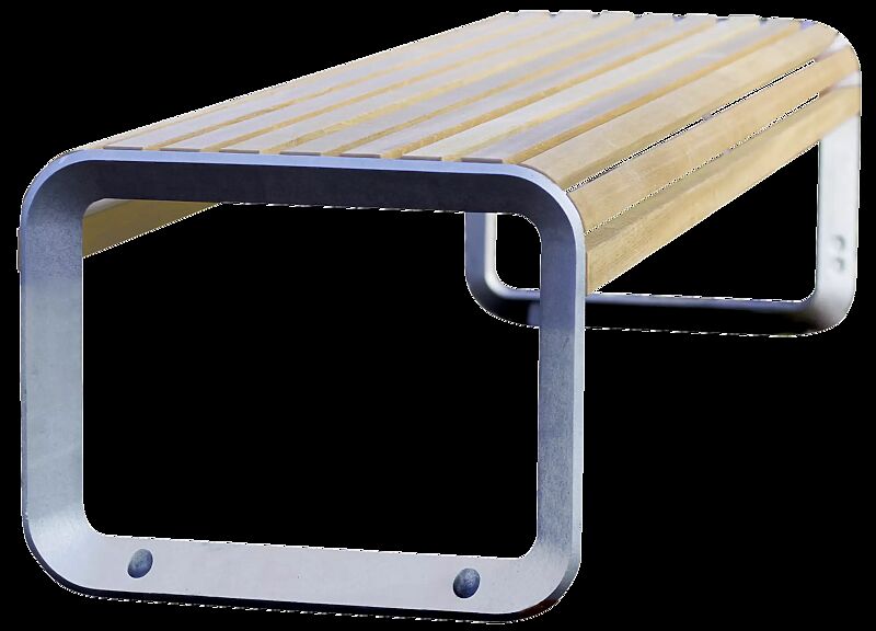 Sitzbank PORTIQOA ohne Rückenlehne, mit Robinienholzbelattung