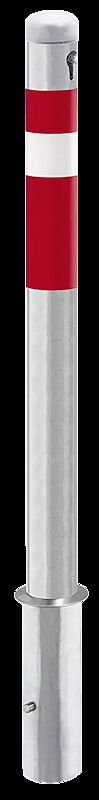 Sperrpfosten RUBI zum Einbetonieren, herausnehmbar aus Bodenhülse, vorgerüstet für Zylinder