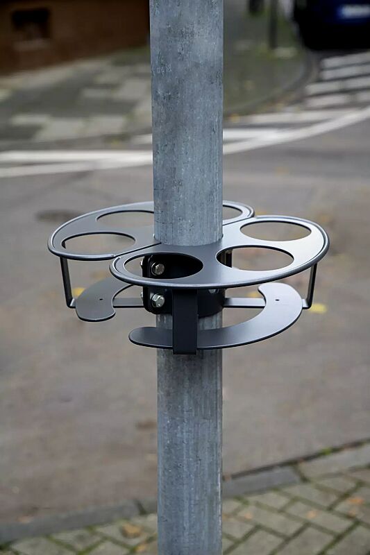 Pfandring für Pfosten, für Pfostendurchmesser 60 bis 90 mm, Edelstahl in DB 703 eisenglimmer