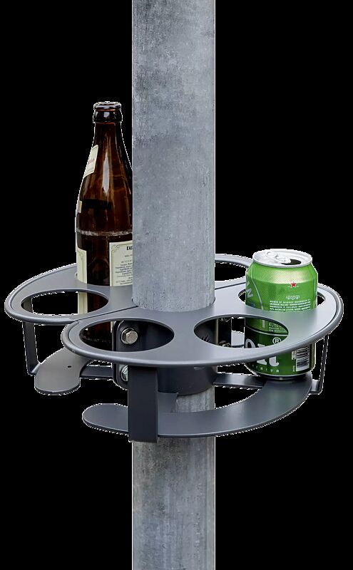 Pfandring für Pfosten, für Pfostendurchmesser 60 bis 90 mm, Edelstahl in DB 703 eisenglimmer