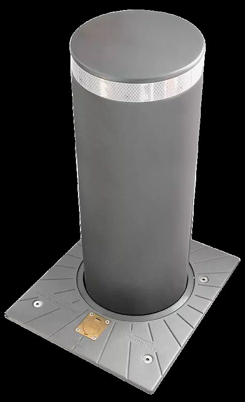 Poller CUPRIT in RAL 7016 anthrazitgrau, mit weißem Reflexstreifen