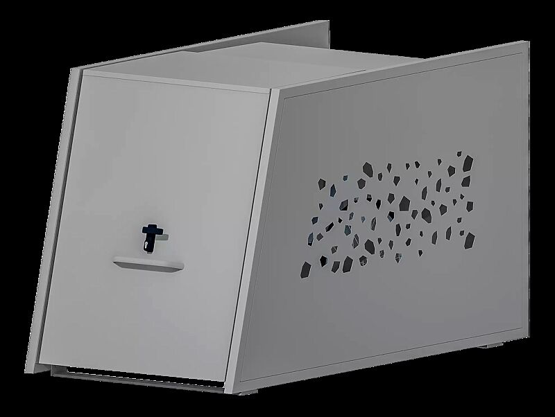 Fahrradgarage STYLEOUT® BIKEBOX TOMO, Seitenwände mit Designlochung, Aluminiumkonstruktion in RAL 9007 graualuminium