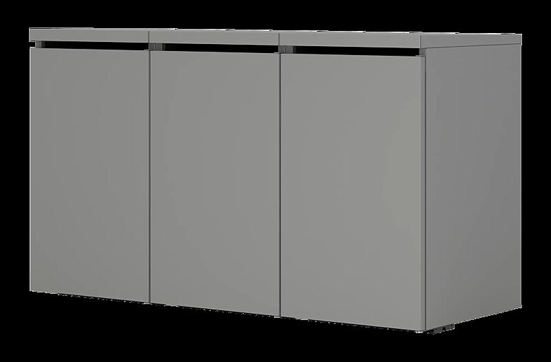 Müllbehälter-Dreifachschrank STYLEOUT® BASIC, pulverbeschichtet in RAL 9007 graualuminium