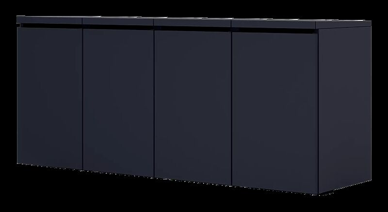 Müllbehälter-Vierfachschrank STYLEOUT® BASIC, pulverbeschichtet in RAL 7016 anthrazitgrau