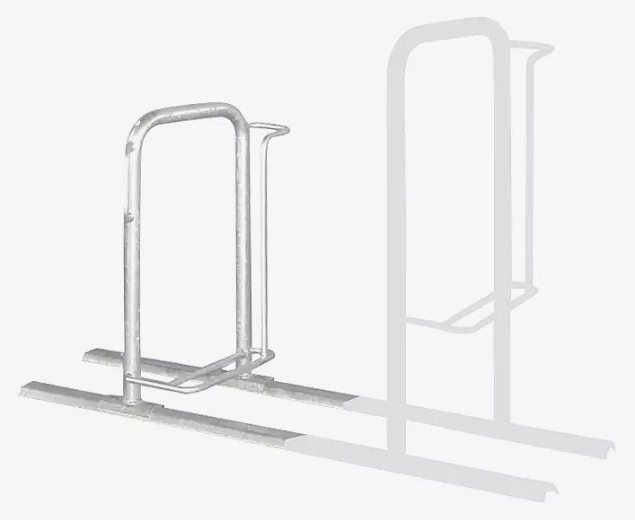 Fahrradparker MISSOURI einseitig 90°, tief / hoch, zum Aufdübeln bei +/- 0 mm, feuerverzinkt
