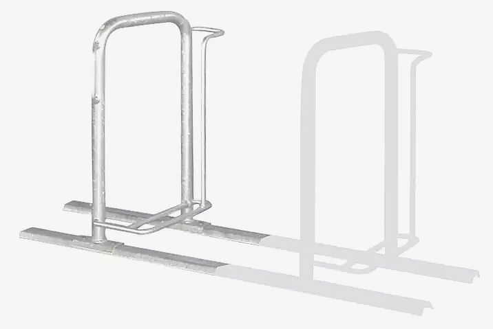 Fahrradparker MISSOURI einseitig 90°, tief, zum Aufdübeln bei +/-0 mm, feuerverzinkt