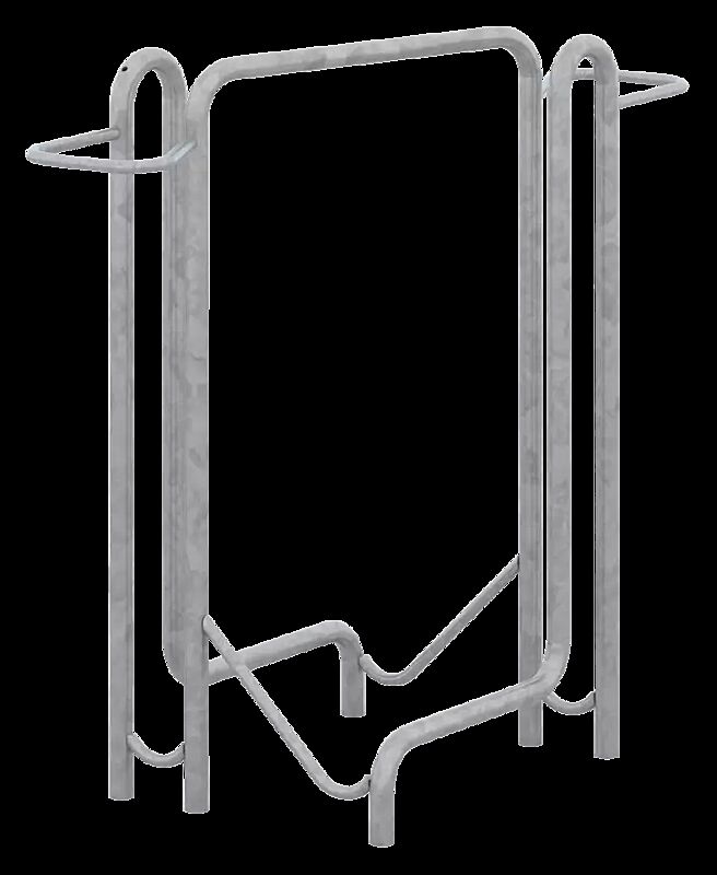 Fahrradparker TACOMA doppelseitig 90°, tief, zum Einbetonieren, 2 Stellplätze, feuerverzinkt