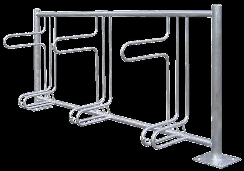 Fahrradständer ADELAIDE einseitig, zum Aufdübeln, 3 Stellplätze, feuerverzinkt