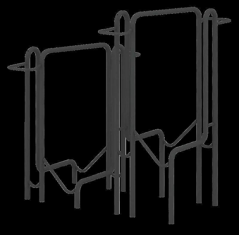 Fahrradparker TACOMA doppelseitig 90°, tief / hoch, zum Aufdübeln bei -200 mm, 2 Stellplätze, in RAL 7016 anthrazitgrau