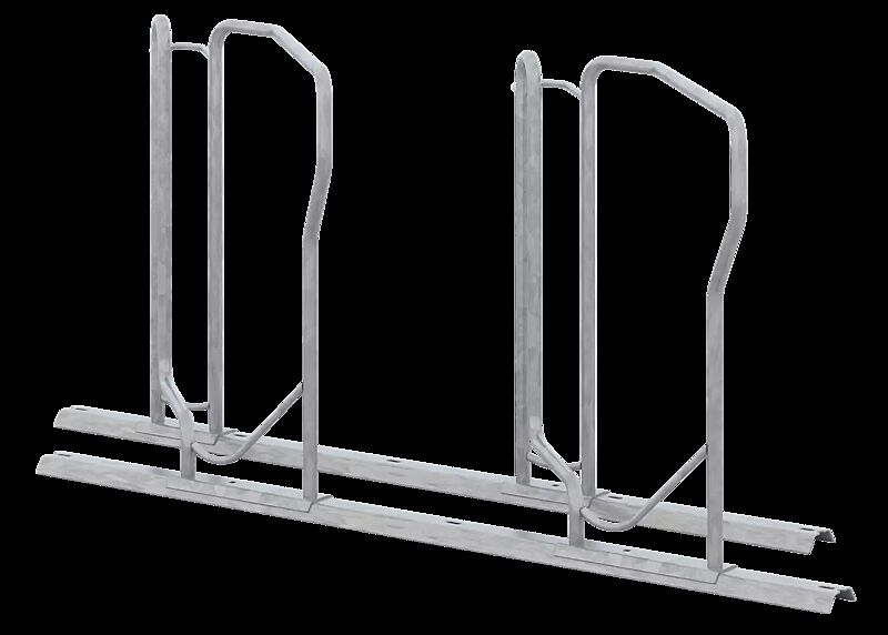 Fahrradparker TACOMA einseitig 45°, tief, zum Aufdübeln bei +/- 0 mm, 1 Stellplatz, feuerverzinkt