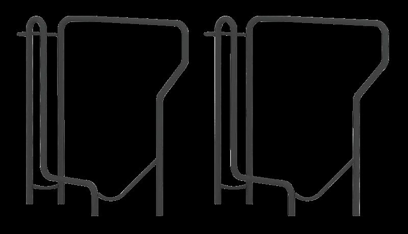 Fahrradparker TACOMA einseitig 45°, tief, zum Aufdübeln bei -200 mm, 1 Stellplatz, in RAL 7016 anthrazitgrau