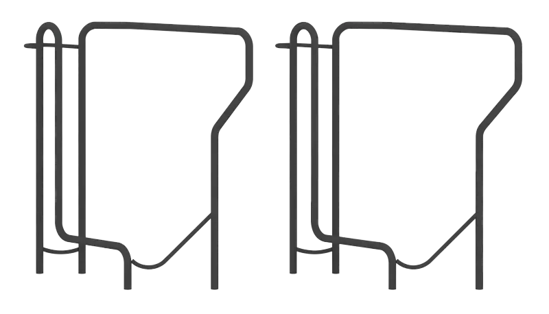 Fahrradparker TACOMA einseitig 45°, tief, zum Aufdübeln bei -200 mm, 1 Stellplatz, in RAL 7016 anthrazitgrau